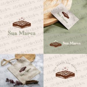 outlet de logos logotipo confeitaria brownie minimalista imagem principal