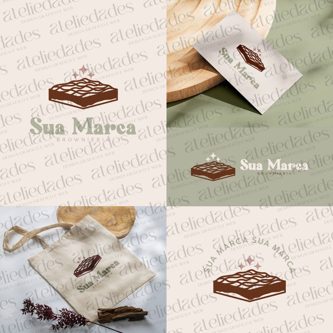 outlet de logos logotipo confeitaria brownie minimalista imagem principal