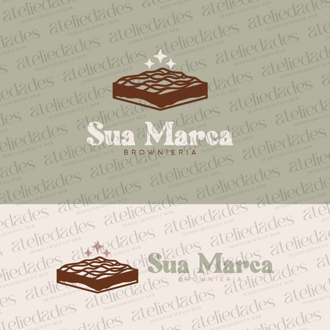 outlet de logos logotipo confeitaria brownie minimalista