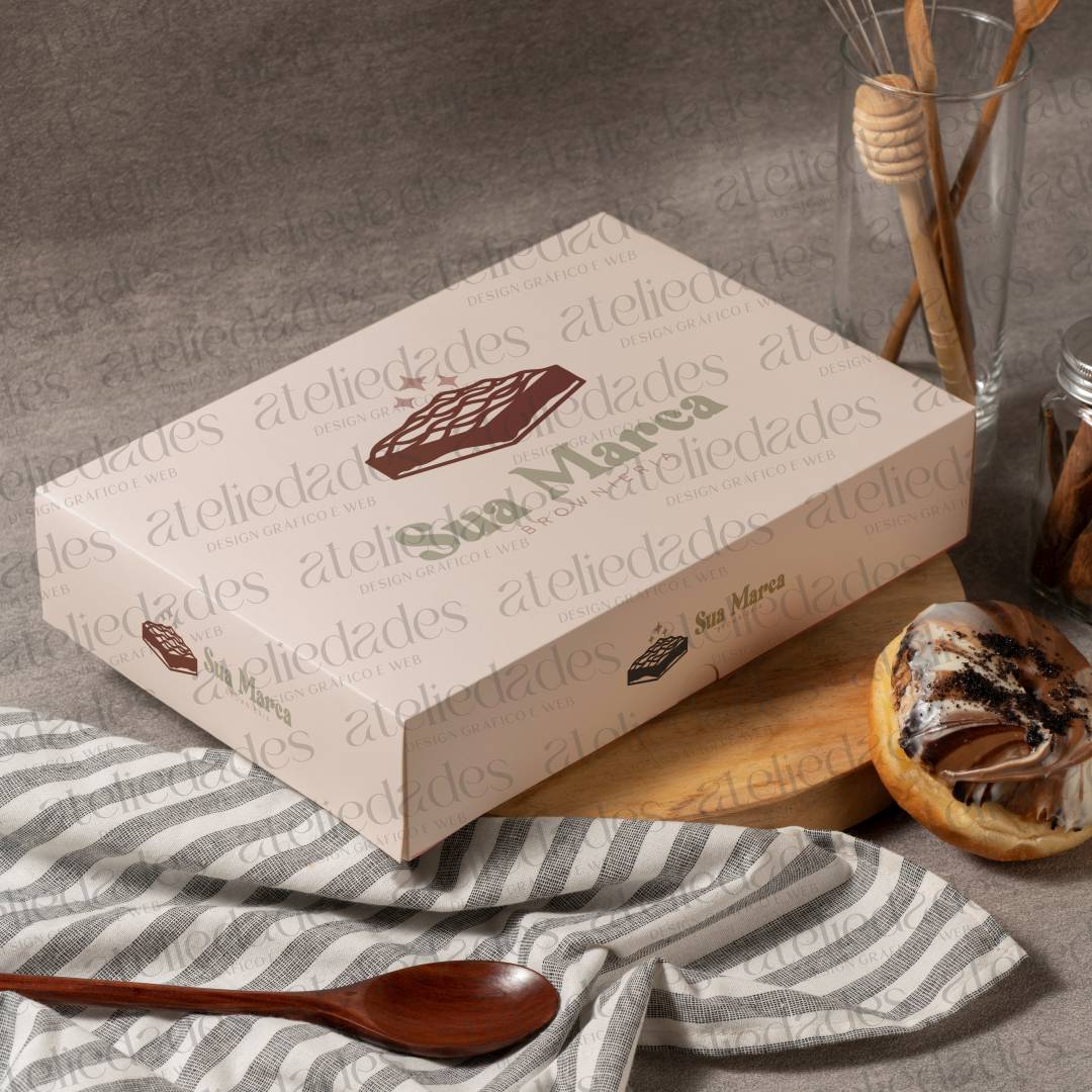 outlet de logos logotipo confeitaria brownie minimalista