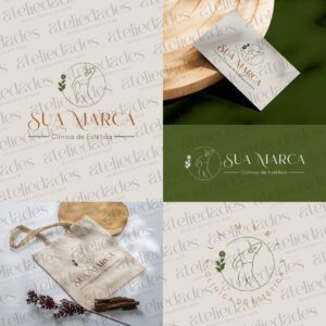 outlet de logos logotipo estetica silhueta feminina e flores