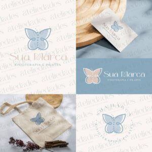 outlet de logos logotipo fisioterapia coluna asas de borboleta