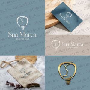 outlet de logos logotipo odontologia dente rosto e implante