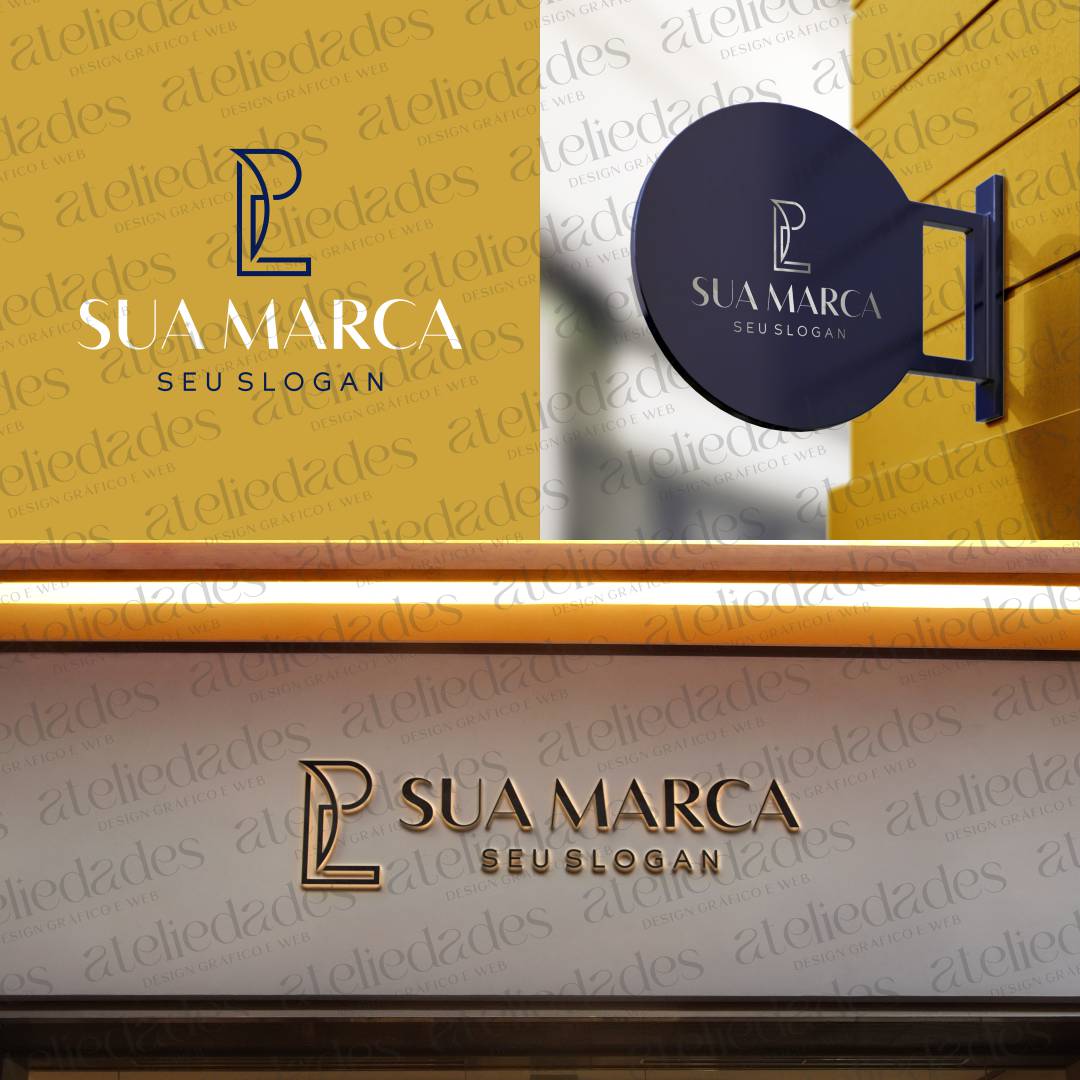 ateliedades logotipo outlet iniciais pl moderno