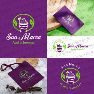 outlet de logos logotipo acaiteria copo de açaí