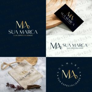 outlet de logos logotipo iniciais ma moderno e elegante