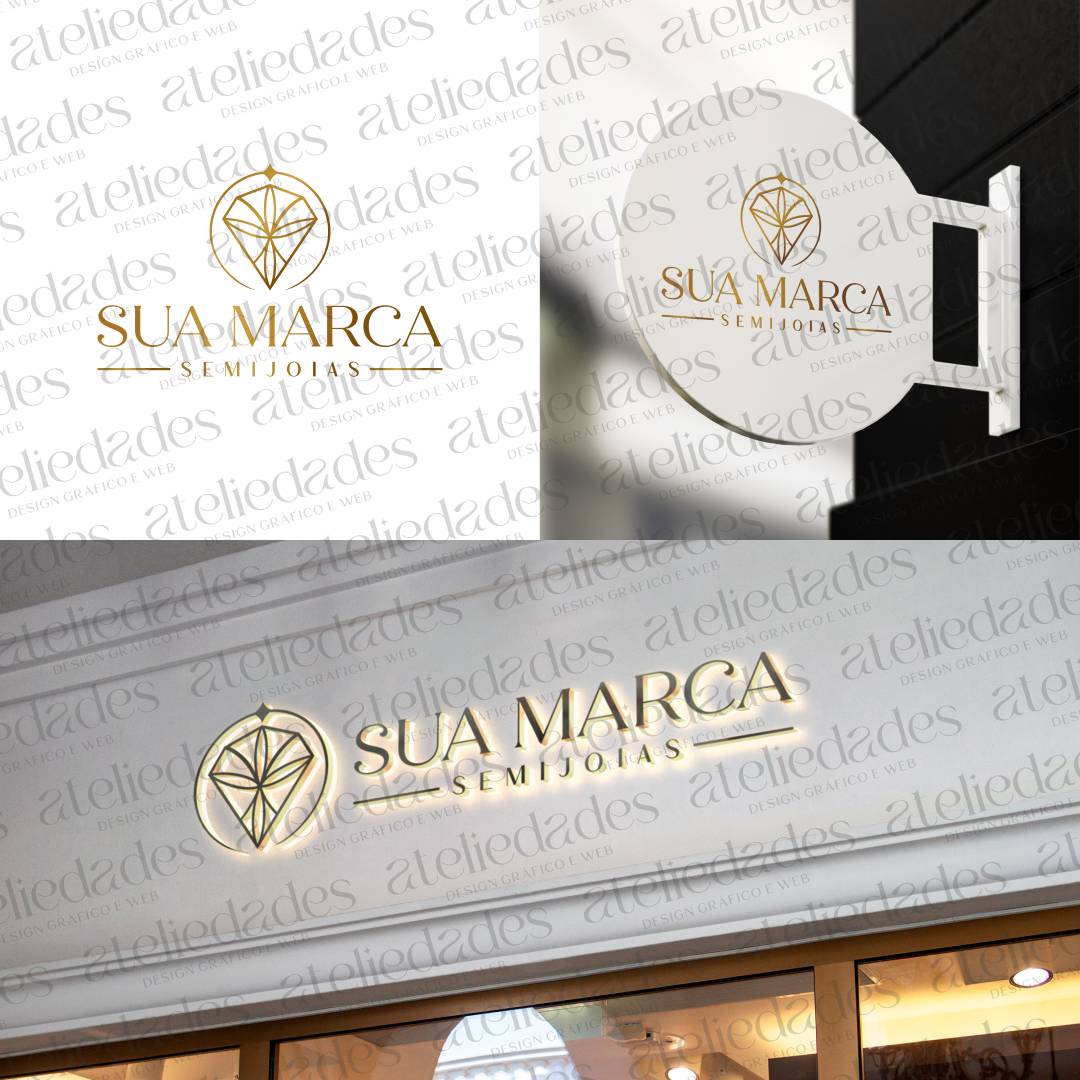 outlet de logos logotipo semijoias diamante minimalista