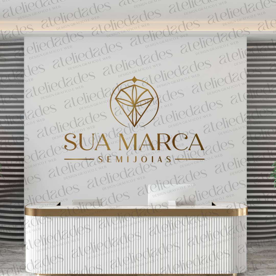 outlet de logos logotipo semijoias diamante minimalista