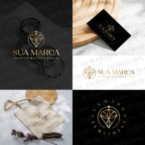 outlet de logos logotipo semijoias diamante minimalista img principal