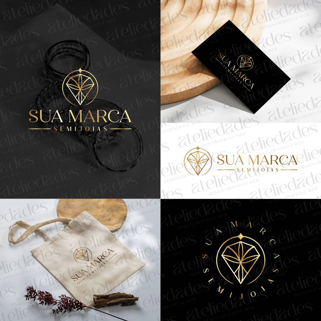 outlet de logos logotipo semijoias diamante minimalista img principal