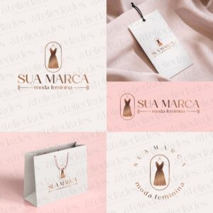 outlet de logos logotipo de moda feminina vestido no manequim