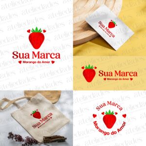 outlet de logos logotipo morango do amor design exclusivo