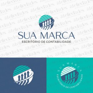 logotipo para contabilidade globo gráfico crescente