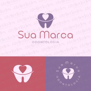outlet de logos logotipo de odontologia dente e coração
