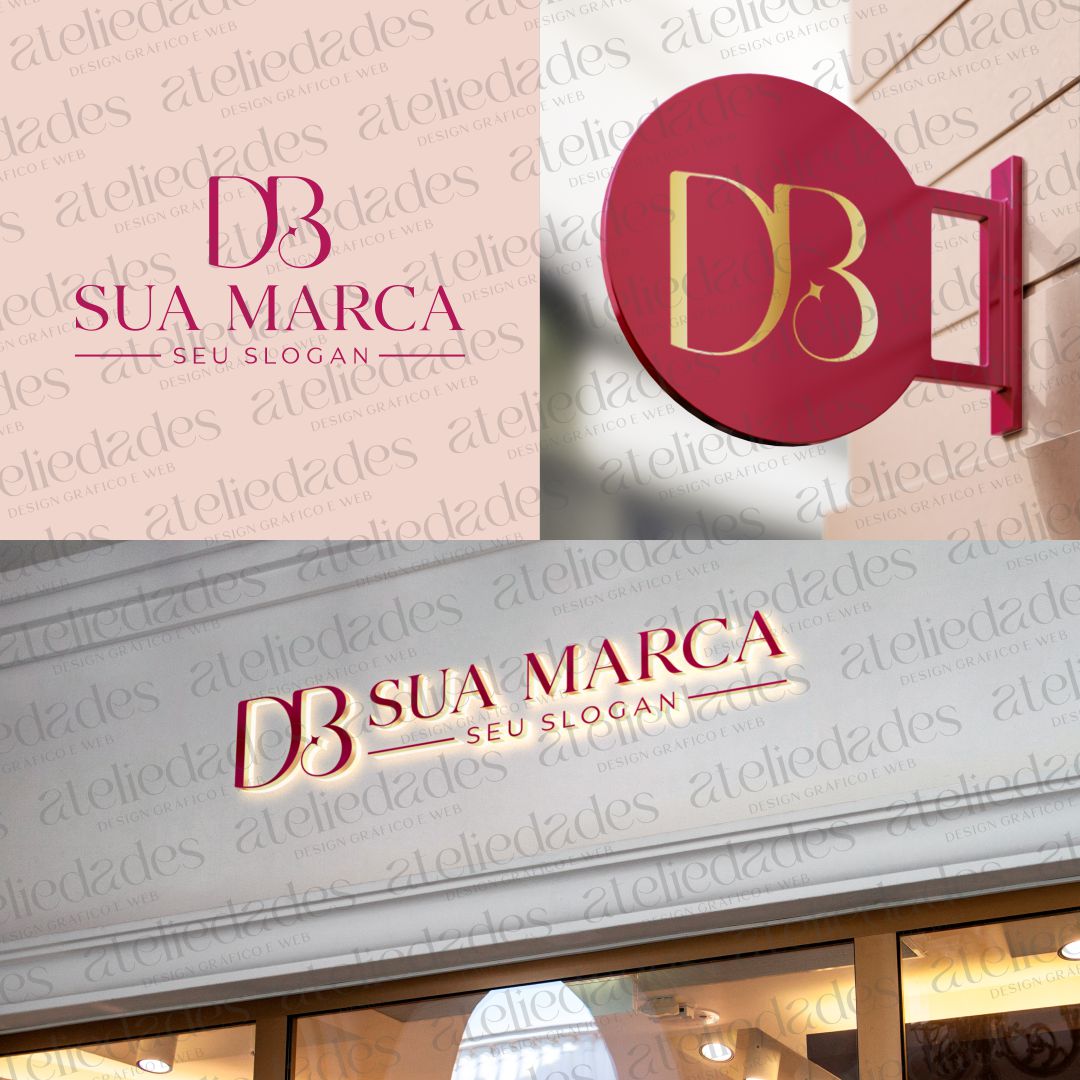 outlet de logos logotipo iniciais db mongrama minimalista