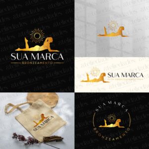 outlet de logos logotipo de bronzeamento corpo sol