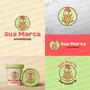 outlet de logos logotipo de sorveteria casquinha de sorvete