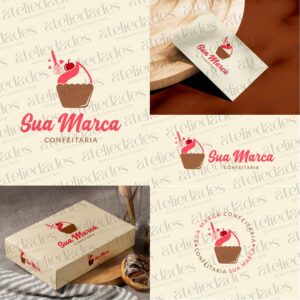 outlet de logos logotipo confeitaria e bolos delicado