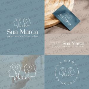 outlet de logos logotipo psicologia coração cabeça