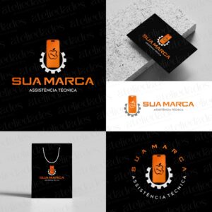 outlet de logos logotipo assistência técnica celular design moderno