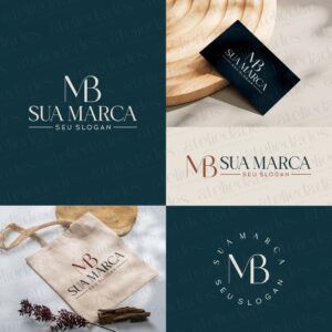 outlet de logos logotipo iniciais mb minimalista