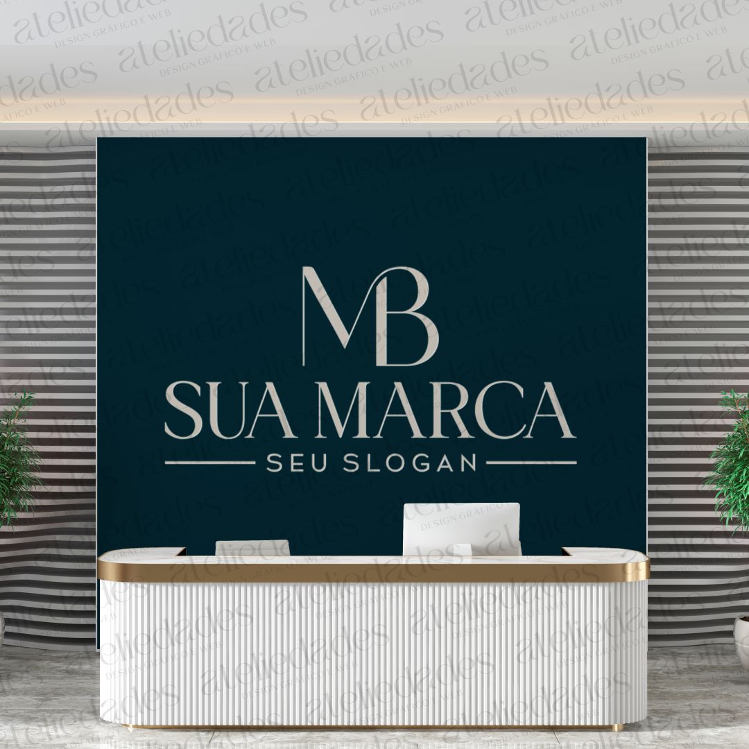 outlet de logos logotipo iniciais mb minimalista