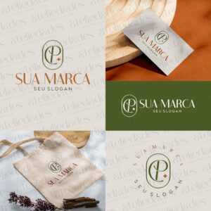 outlet de logos logotipo iniciais pc monograma moderno