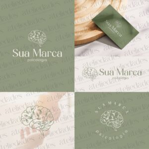 outlet de logos logotipo piscologia cérebro minimalista delicado