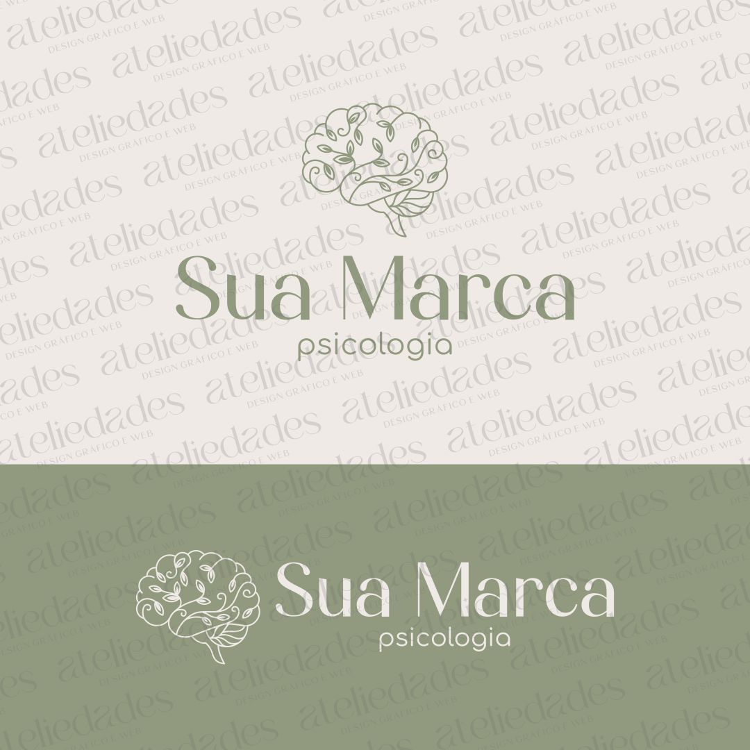 outlet de logos logotipo piscologia cérebro minimalista delicado