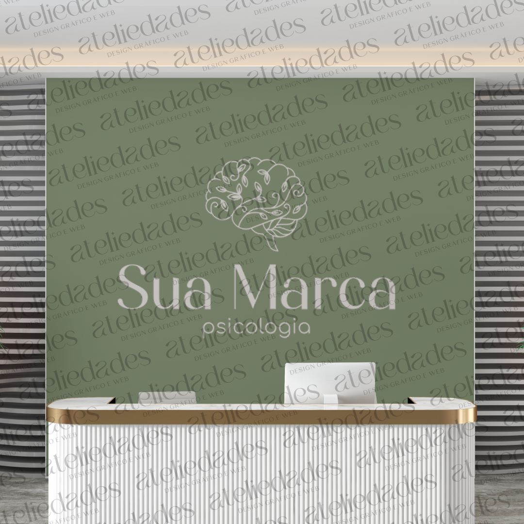 outlet de logos logotipo piscologia cérebro minimalista delicado