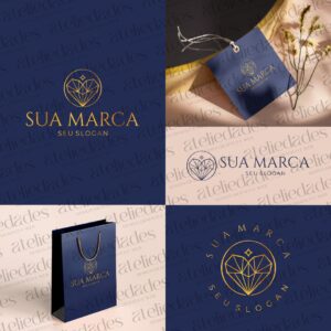 outlet de logos logotipo semijoias coração de diamante