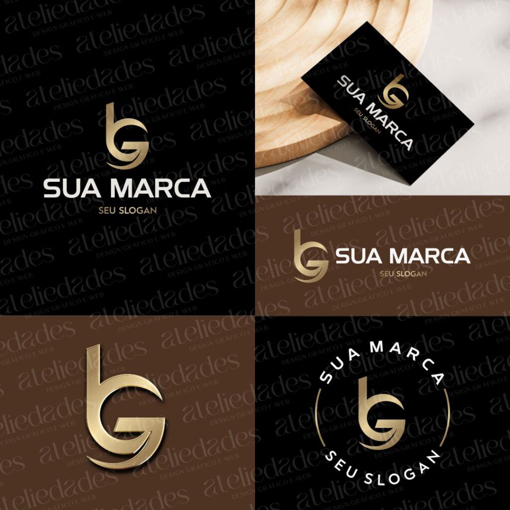 outlet de logos logotipo iniciais bg monograma moderno