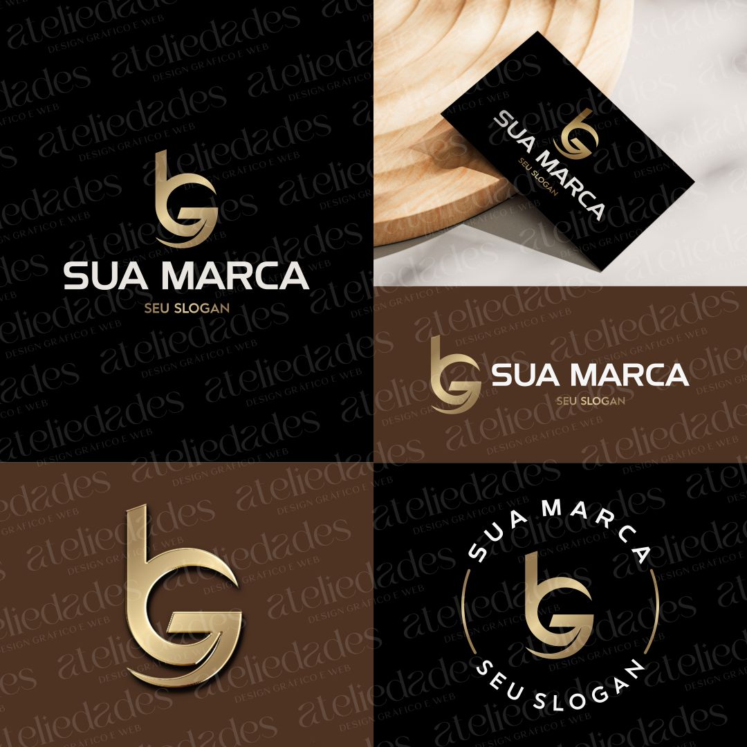 outlet de logos logotipo iniciais bg monograma moderno