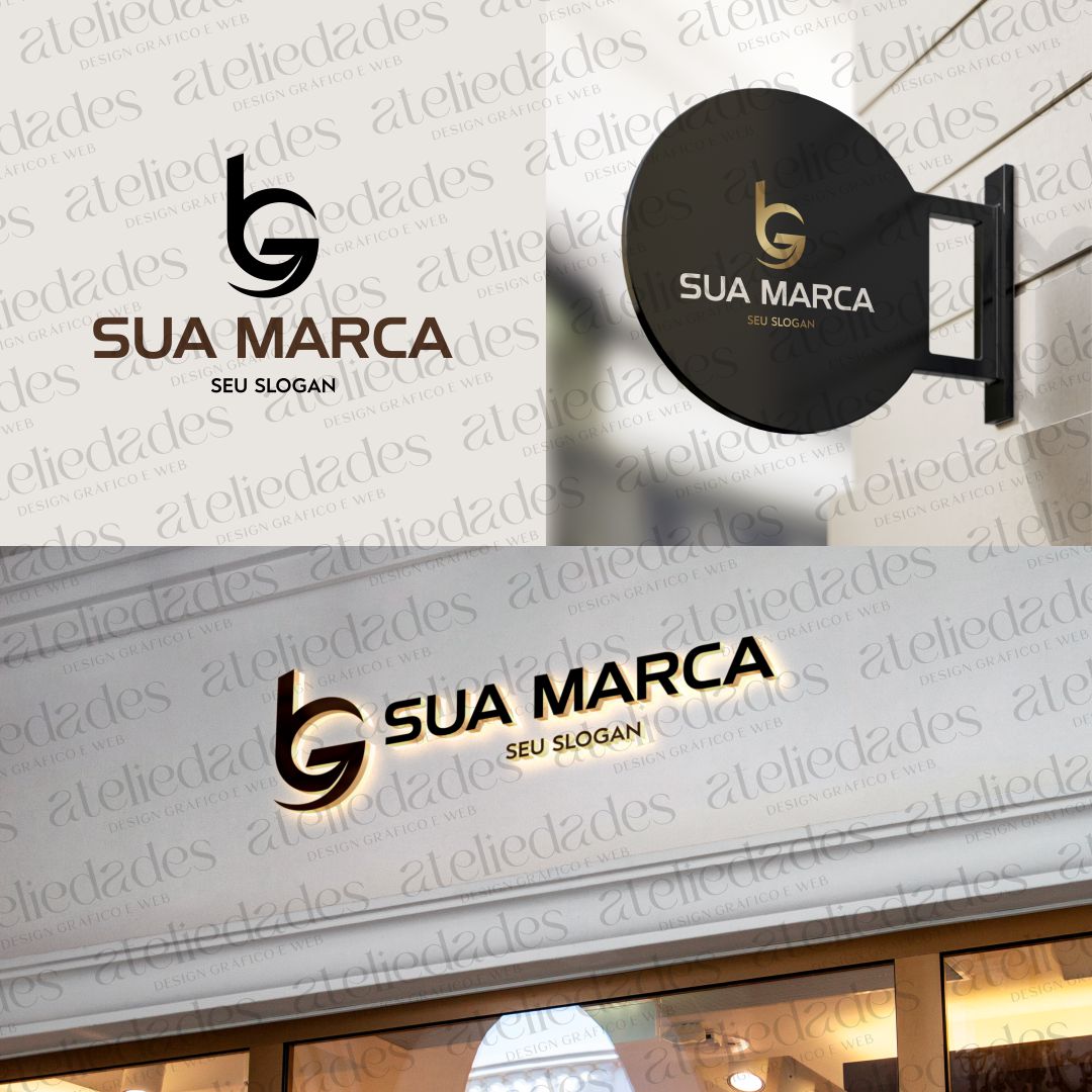 outlet de logos logotipo iniciais bg monograma moderno