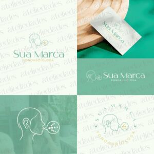 outlet de logos logotipo para fonoaudióloga balão de fala