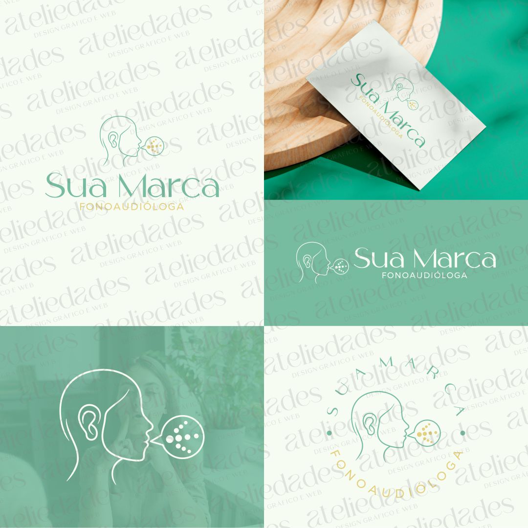 outlet de logos logotipo para fonoaudióloga balão de fala