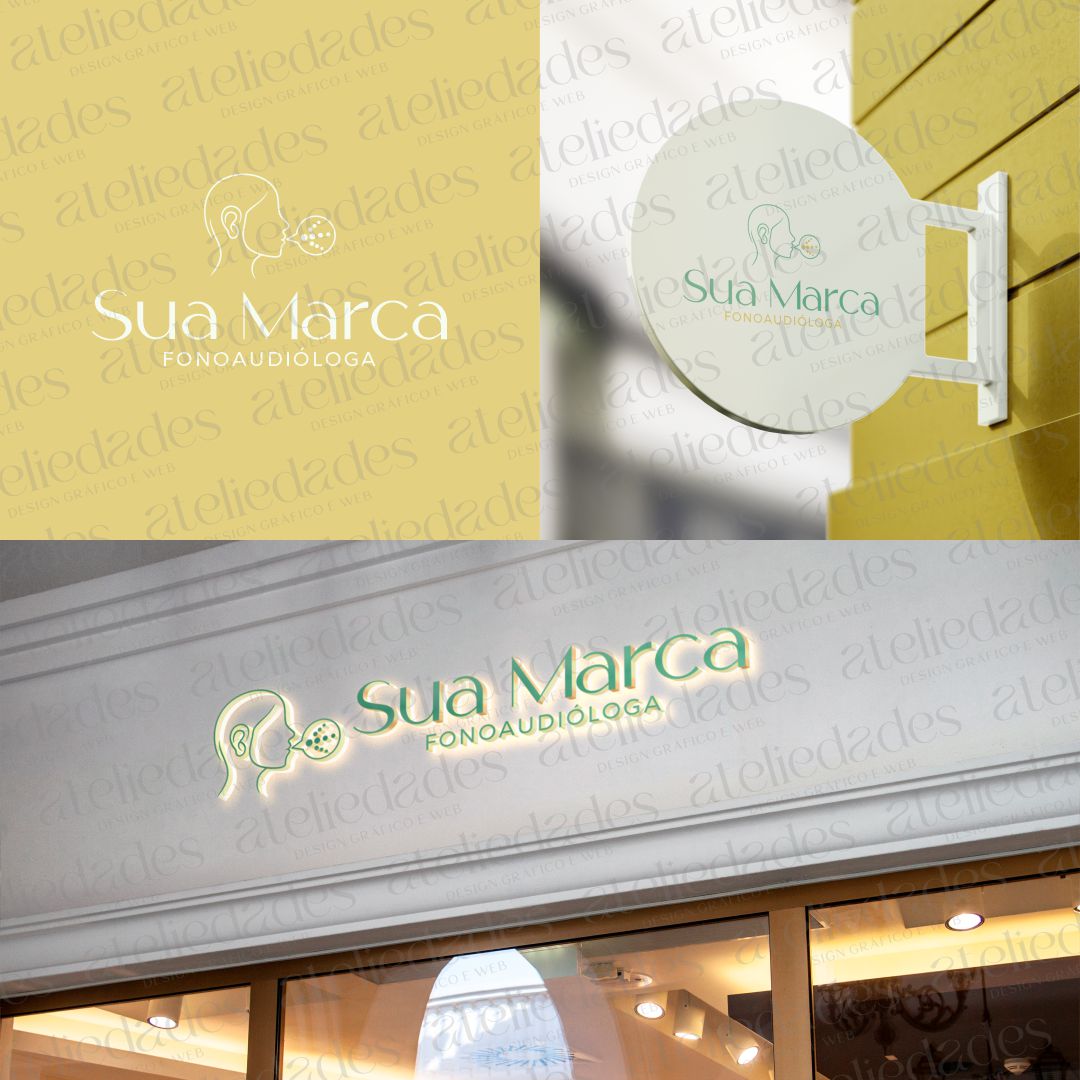outlet de logos logotipo para fonoaudióloga balão de fala