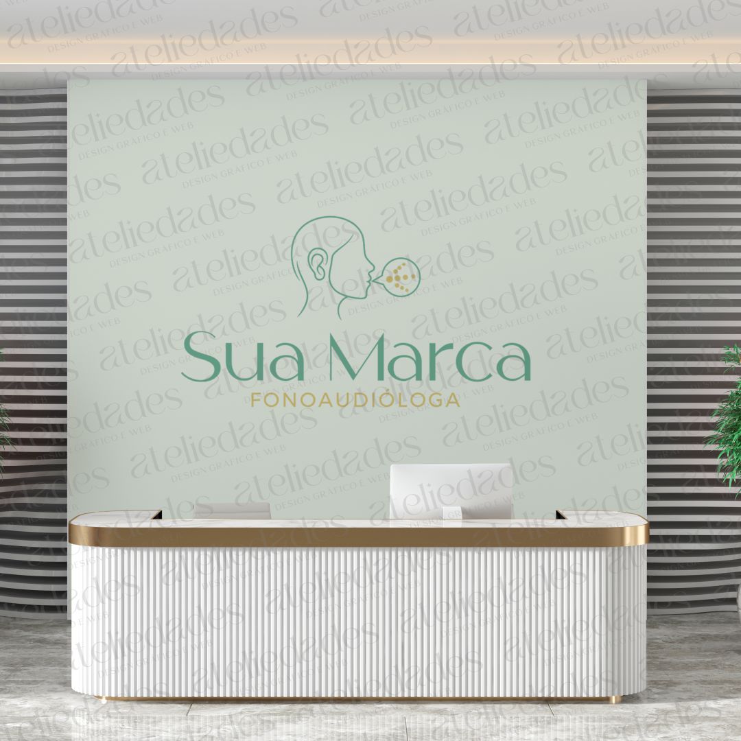 outlet de logos logotipo para fonoaudióloga balão de fala