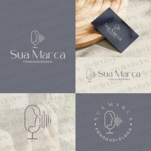 outlet de logos logotipo para fonoaudióloga fala e comunicação