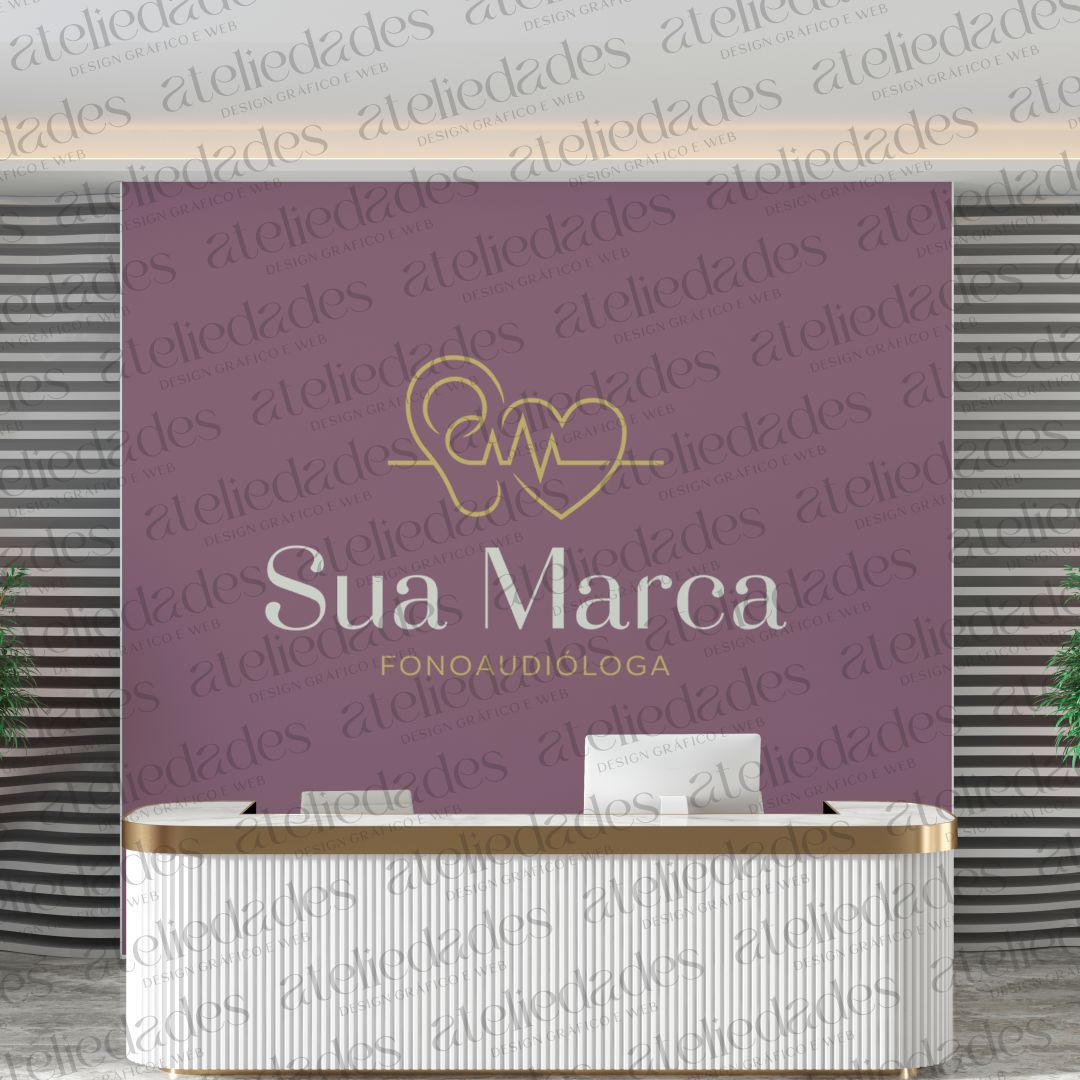 outlet de logos logotipo para fonoaudiologa orelha e comunicação