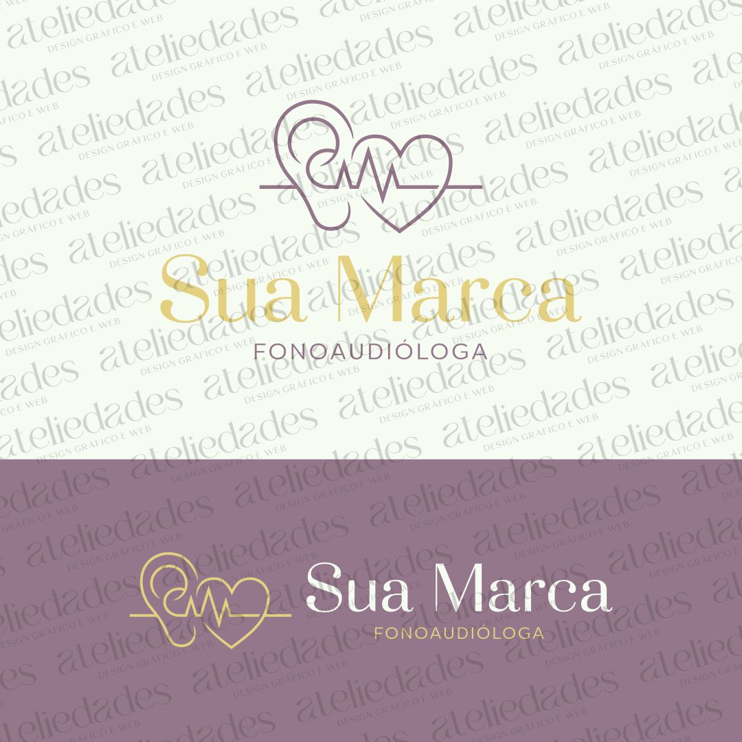 outlet de logos logotipo para fonoaudiologa orelha e comunicação