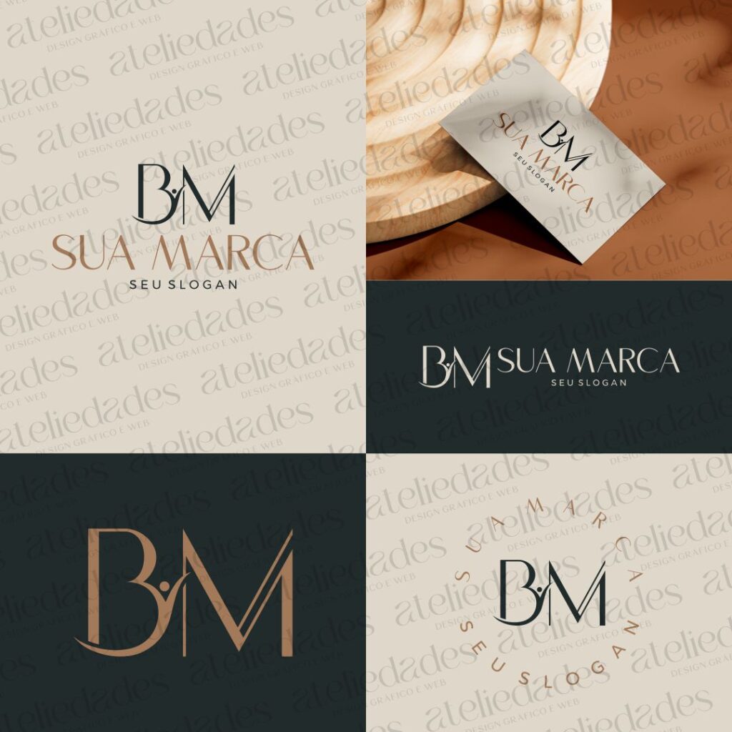 outlet de logos logotipo iniciais bm vida e bem estar