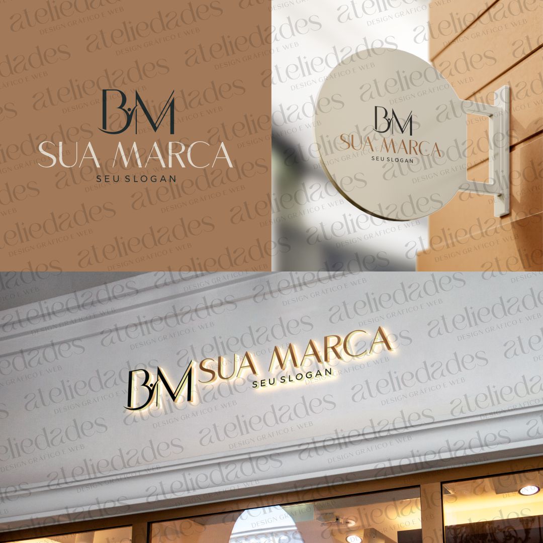 outlet de logos logotipo iniciais bm vida e bem estar