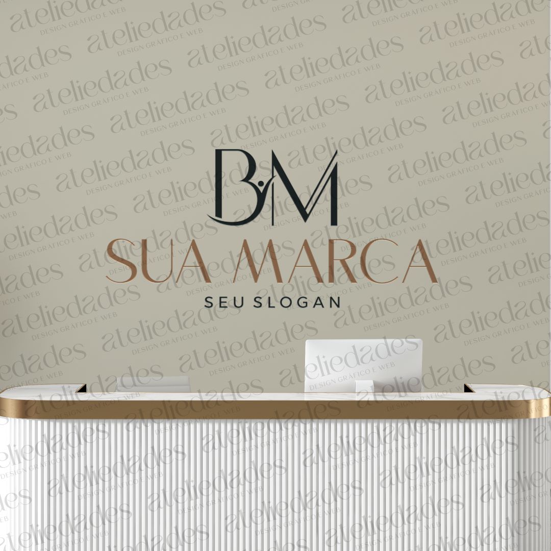 outlet de logos logotipo iniciais bm vida e bem estar