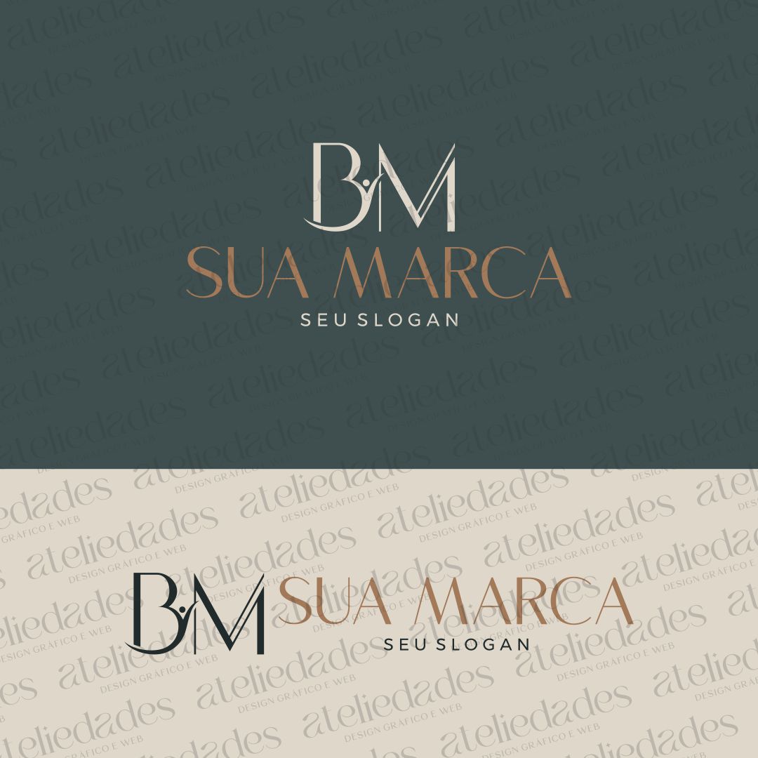 outlet de logos logotipo iniciais bm vida e bem estar