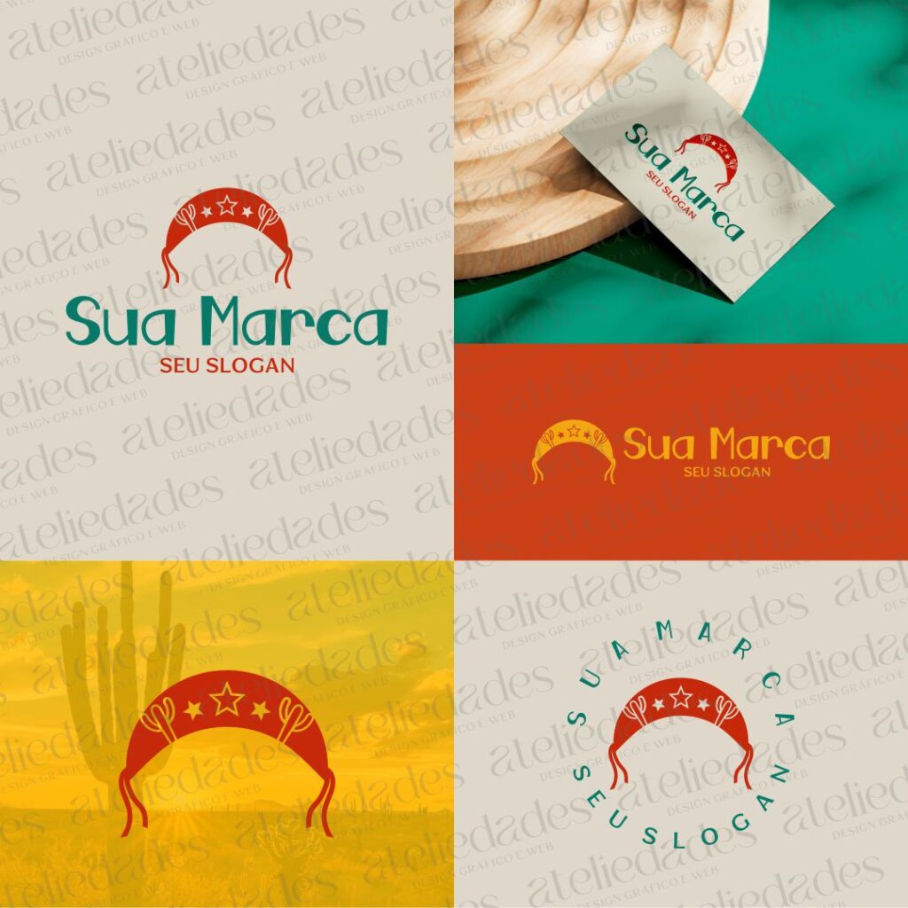 outlet de logos logotipo para evento cultural chapéu nordestino